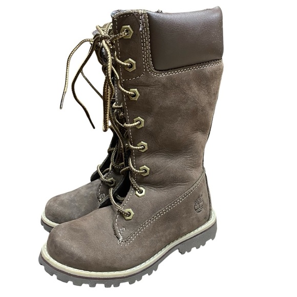 Timberland Leather Long Knee High Combat Moto Winter Boots Size 9.5 Toddler - Picture 2 of 9